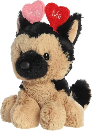 Vista 5 de Aurora Peluche de pastor alemán Love On The Mind Hug Me - Recuerdo suave para seres queridos, perfecto para decorar habitaciones y día de San