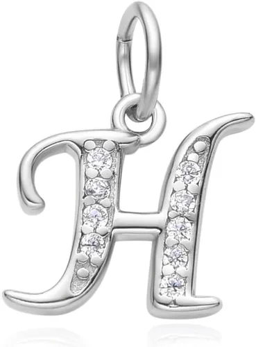 Vista 11 de Adabele Auténtica plata de ley brillante A-Z 26 letras pequeñas del alfabeto con circonita cúbica, colgante de diamantes de imitación resistente al