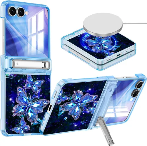 Vista 17 de Hekodonk Funda para Galaxy Z Fold 6, compatible con MagSafe, brilla en la oscuridad, protector de pantalla frontal, soporte, protección de bisagra