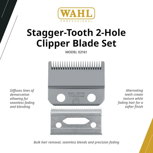 Vista 2 de Wahl Professional 2161 hoja cortadora con 2 agujeros con dientes escalonados, para el gancho mágico inalámbrico de la serie de 5 estrellas. Incluye