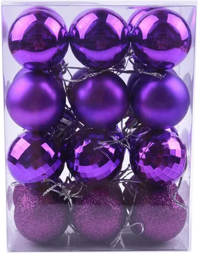 Vista 11 de Esferas colgantes para árbol de Navidad, 24 adornos irrompibles, plástico de 1.6 pulgadas, irrompible, Navidad, boda, fiesta, vacaciones, Negro
