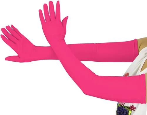 Vista 2 de Ensnovo Guantes largos de elastano para adultos sobre el codo de 20.1 pulgadas, Negro