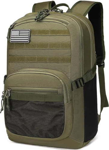 Vista 12 de Wotony Mochila táctica militar para hombres, bolsa de asalto de 3 días con sistema Molle para aventuras al aire libre (negro, 25L)