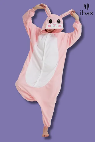 Vista 6 de IBAX Pijama de forro polar para adultos. Disfraz de mameluco para adultos. Mameluco de animal para adultos. Mameluco de Halloween para adultos.