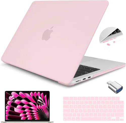 Vista 14 de Teryeefi Funda compatible con M3 MacBook Air de 15 pulgadas 2023 2024 versión A3114/A2941, carcasa rígida de plástico con cubierta de teclado