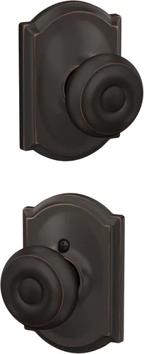 Vista 28 de SCHLAGE F10 GEO 716 Pomo de Puerta Georgiano, Cerradura de Paso para Pasillo y Armario, Bronce Envejecido (Paquete de 4)