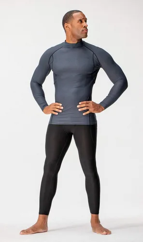 Vista 4 de DEVOPS Paquete de 3 camisas de compresión atléticas de manga larga con cuello de tortuga para hombre