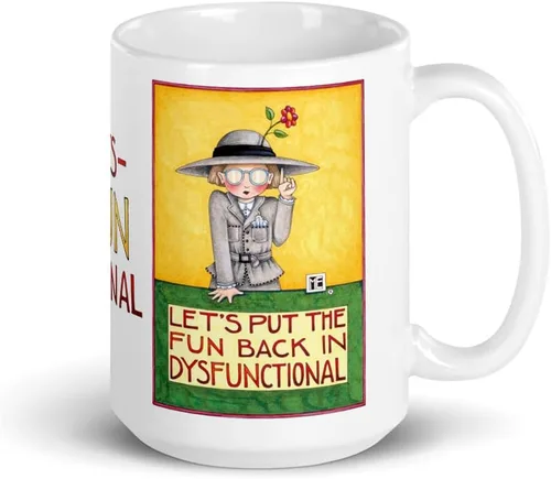 Vista 11 de Mary Engelbreit Taza de café, taza de café de cerámica divertida y linda, taza novedosa, regalo de broma para amigos y compañeros de trabajo, taza