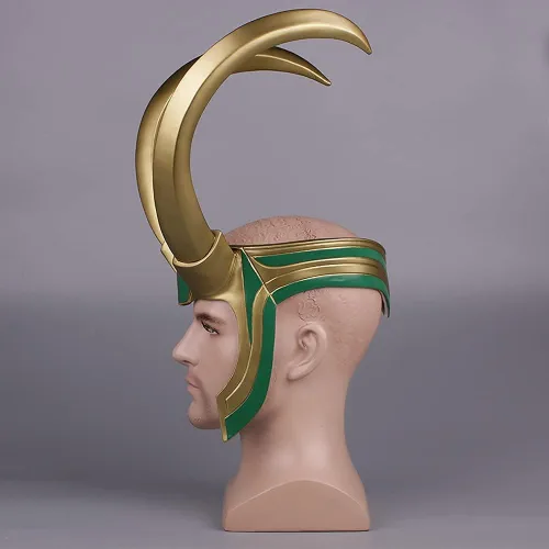 Vista 4 de CAFELE Superhero Helmet Detachable Horns Movie Thor Ragnarok Norse Mythology Mask Cosplay Adult Halloween Costume Party Props
