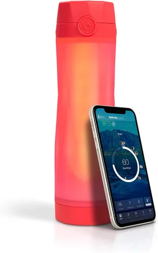 Vista 3 de Hidrate Spark 3 Smart - Botella de agua; rastrea el consumo de agua y brilla para recordarte que te mantengas hidratado., Rojo