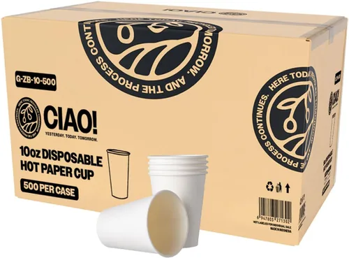 Vista 11 de CIAO! Taza de café de 8 onzas con tapa de cúpula negra, (80 mm) 1,000 unidades Negro (black Lids)