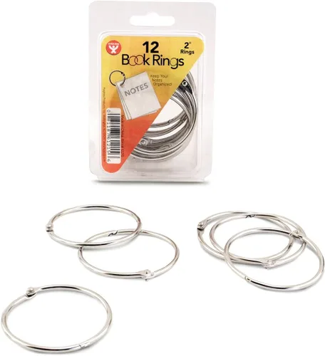 Vista 26 de Hygloss Products 61311 - Anillos de libro – Anillos de acero de colores surtidos de 1 pulgada, paquete de 12 Variado