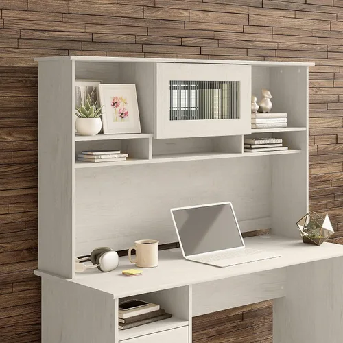 Vista 2 de Bush Home Cabot - Mueble de escritorio (60 W, color lino y roble blanco)