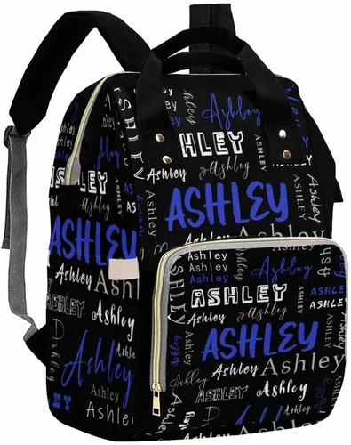Vista 35 de Artsadd Bolsos para pañales personalizados con nombre, mochila monograma, regalos para baby shower, pattern 01, Tamaño único, Mochilas Daypack