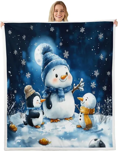Vista 17 de Manta de cama Kawaii de Papá Noel, manta rústica de felpa con corona de Navidad para decoración rústica del hogar, manta de franela de flores rojas