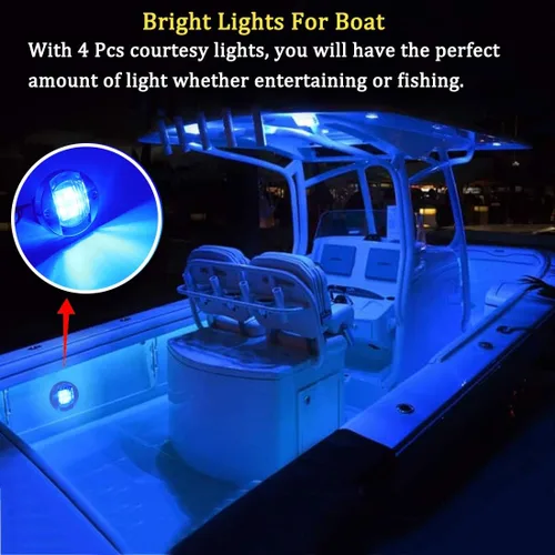 Vista 3 de Boaton Luces LED de pesca nocturna - Luces de cortesía, cubierta, navegación para barcos (Azul)