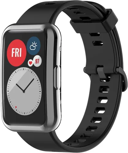 Vista 6 de BabyValley Funda compatible con Huawei Watch Fit Case Cobertura completa Protector de pantalla Carcasa para reloj Fit (negro)