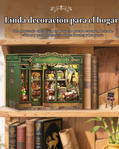 Vista 8 de Cutefun Kit de rincón de libros – Kit de rincón de librería en miniatura para adultos y adolescentes, rompecabezas de madera 3D con luz LED, regalos