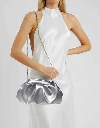 Vista 4 de Bolso de noche para mujer, bolso de mano fruncido para mujer, bolso de noche con cadena para el hombro, para boda, fiesta, baile de graduación
