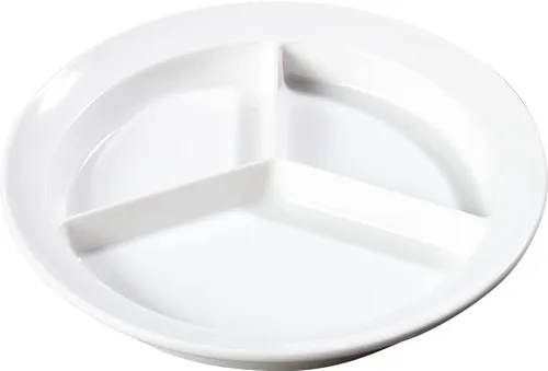 Vista 5 de Carlisle FoodService Products Kingline - Plato dividido con compartimento profundo con 3 compartimentos para el hogar y el restaurante, melamina