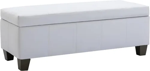 Vista 7 de 41" Storage Ottoman, Storage Bench with Safety Hinge, Upholstered Synthetic Leather Ottoman Bench for Bedroom, Living Room, Entryway, Hallway, Foot