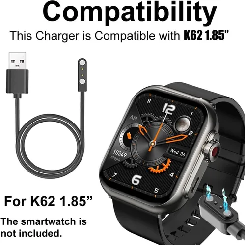 Vista 2 de Cables de reloj inteligente compatibles con el reloj inteligente Jacoosa K62 de 1.85 pulgadas, paquete de 2