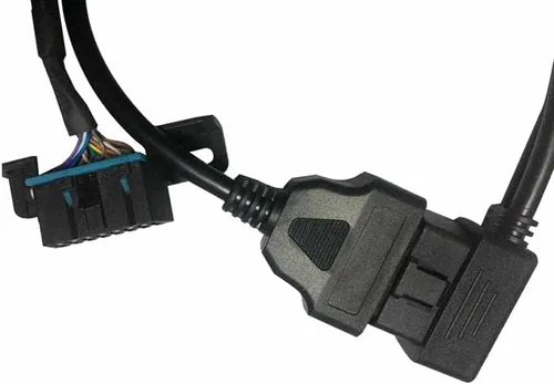 Vista 3 de OBD2 Cable de extensión de ángulo recto macho a hembra recto compatible con vehículos Buick y Wuling de 1.181 in