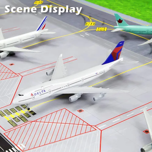 Vista 5 de Lose Fun Park 1/300 aviones fundidos a presión American Delta Avión Modelo Avión Boeing 747 Modelo Avión para Adultos Colección Oficina Escritorio