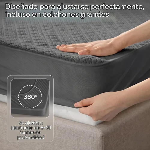 Vista 6 de Protector de colchón individual 100% impermeable, protección de 360 grados contra derrames, manchas y accidentes para padres y dueños de mascotas
