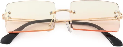Vista 71 de Gafas de sol rectangulares para hombres/mujeres, gafas de sol pequeñas sin montura cuadrada