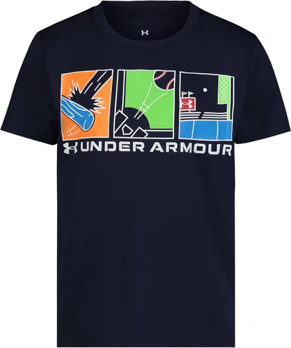 Vista 14 de Under Armour Camiseta de manga corta con gráfico de béisbol para niño Áspero atómico
