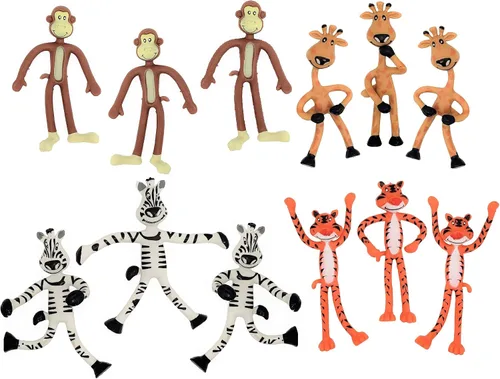 Vista 7 de Zugar Land Juguetes de alienígena verde flexible de 3.75 pulgadas (paquete de 12) figuras de goma flexibles sensoriales para aliviar el estrés. Gran