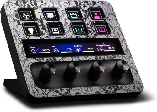 Vista 28 de MightySkins - Piel de fibra de carbono compatible con Elgato Stream Deck + madera gris Acabado de fibra de carbono texturizado protector