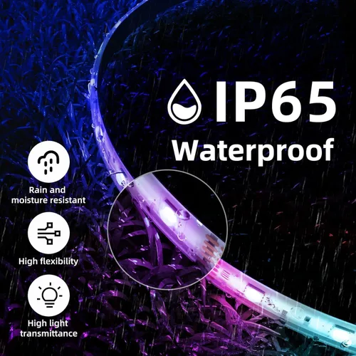 Vista 3 de DAYBETTER - Luces LED impermeables para dormitorio, tira de luces LED de 16.4 pies, 150 LEDs, cambio de color RGB, control remoto de 44 teclas, 12V