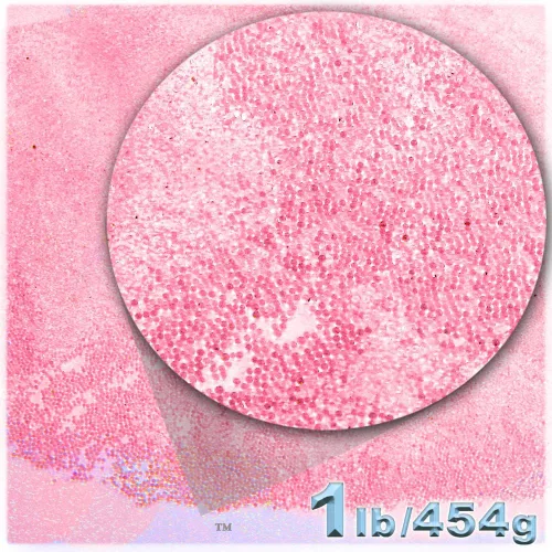 Vista 2 de The Crafts Outlet 1 libra/16.01 oz acabado transparente, cristal, microperlas 0.024 in, ideal para uñas de caviar, rosa transparente