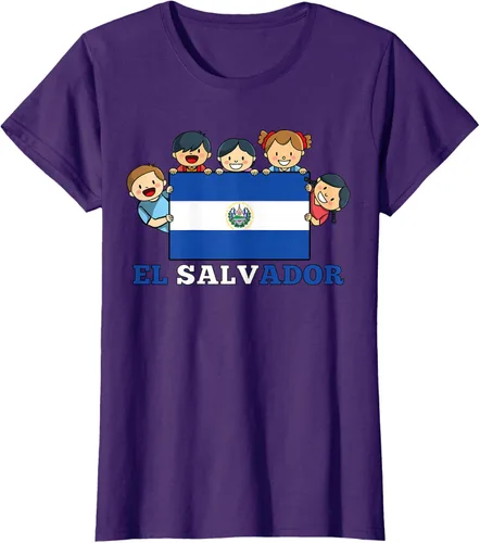 Vista 9 de Camiseta salvadoreña del Mes de la Herencia Hispana con la bandera de El Salvador para niños, Negro
