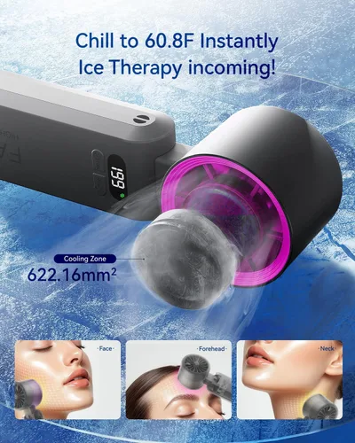 Vista 2 de Kimguard Ventilador Turbo Portátil de Mano con Enfriador de Hielo, Velocidad (1-199) 5500mAh Ventilador Personal Recargable