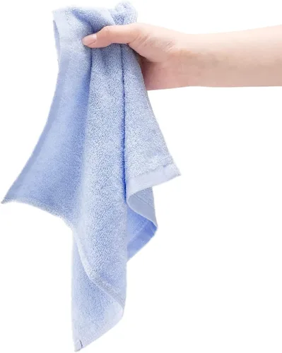 Vista 8 de Paquete de 12 paños de 13 x 13 pulgadas, extra absorbentes, suaves, multiusos, para lavar ropa y cara (azul)