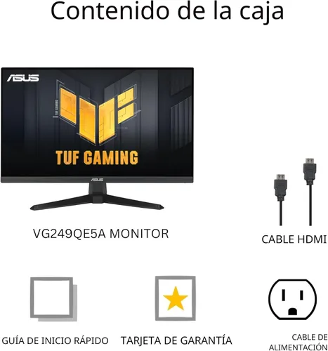 Vista 6 de ASUS TUF Gaming 24" (23.8" visible) Monitor 1080P (VG249QE5A) - FHD, overclock de 144Hz a 146Hz, IPS, sincronización de desenfoque de movimiento