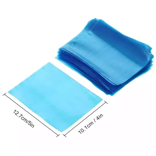 Vista 2 de 200 bolsas de máquina desechables para máquina de plástico azul, fundas para máquina