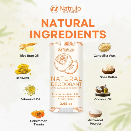 Vista 5 de Desodorante caqui – Desodorante de cuerpo entero totalmente natural para mujeres y hombres – Extracto de caqui japonés que ayuda a eliminar el olor