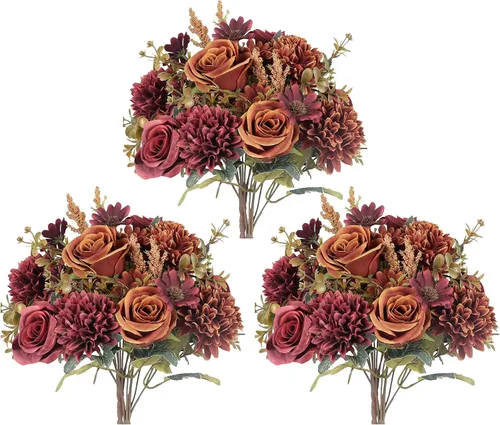 Vista 10 de 12 paquetes de flores de otoño artificiales, resistentes a los rayos UV 12