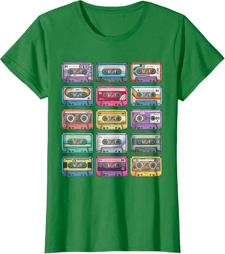 Vista 45 de Vintage Cassette Tapes Collection 80's 90's Music Mixtape T-Shirt Asphalt Grey