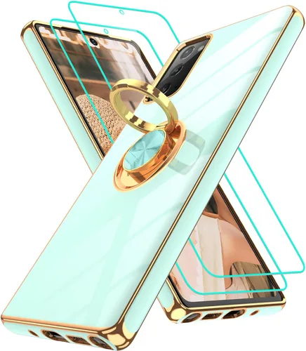 Vista 34 de Funda para Motorola Moto G 5G 2024: Funda Moto G Play 5G 2024 con 2 piezas de protectores de pantalla, soporte de anillo de rotación de 360°