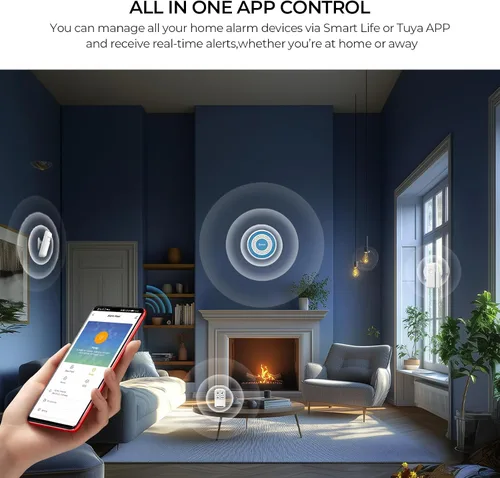 Vista 4 de Sistema de alarma para el hogar PGST, sistemas de seguridad para el hogar inteligentes con alertas instantáneas de la aplicación Tuya, kits