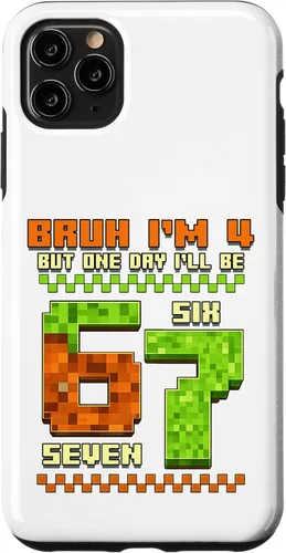 Vista 13 de Bruh I'm 4 But One-Day I'll Be 67 Retro 4th Birthday Kids Case for iPhone 17