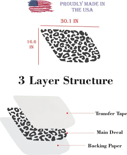 Vista 4 de Compatible con Toyota 4Runner 2010-2024 Calcomanías precortadas con estampado de leopardo y guepardo ambos lados Fabricado con orgullo