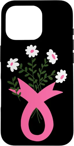 Vista 20 de Flower Jar Pink Ribbon Breast cancer Awareness Month Women Case for iPhone 16