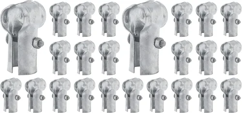 Vista 11 de VIVIDA Abrazaderas de riel de extremo de 1-3/8" x 1-3/8" 2 piezas, Abrazaderas de panel de enlace de cadena T, Conectores T de tubería galvanizada