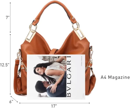 Vista 3 de Dasein Purses for Women Vegan Leather Handbags Rhinestones Hobo Bags Tote Purse Shoulder Bag Ladies Handbag